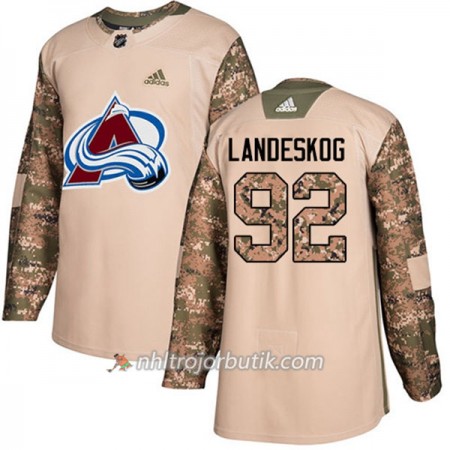 Män Ishockey Colorado Avalanche Tröja Gabriel Landeskog 92 Adidas 2017-2018 Camo Veterans Day Practice Authentic